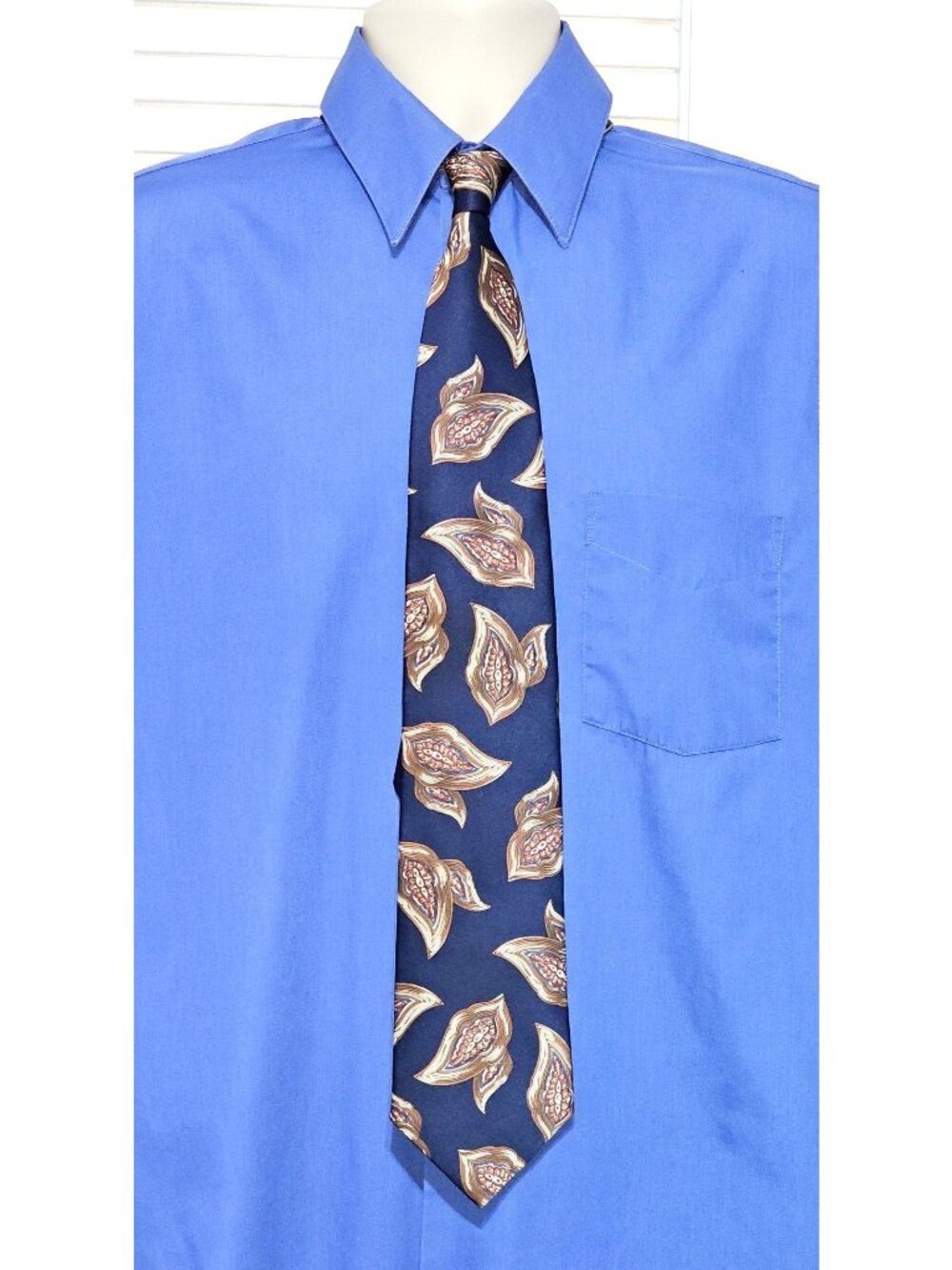 Christian Dior Monsieur Men's Silk Tie Blue /Brown Paisley Design Made Italy 246